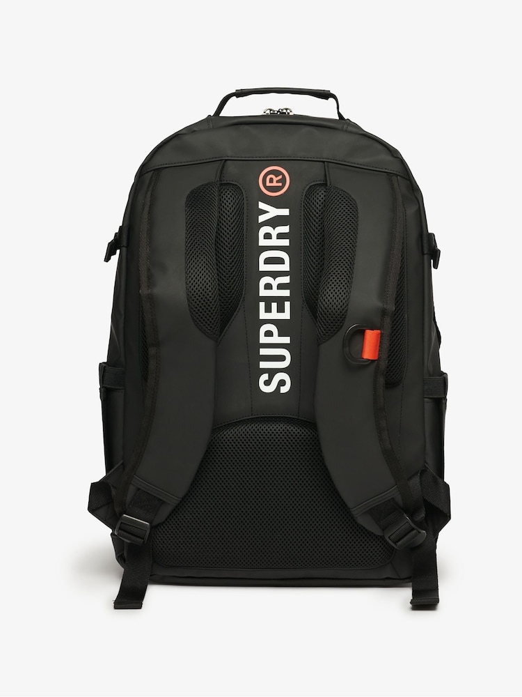 Superdry Black 100% Cotton Tarp Utility Backpack - Image 4 of 8