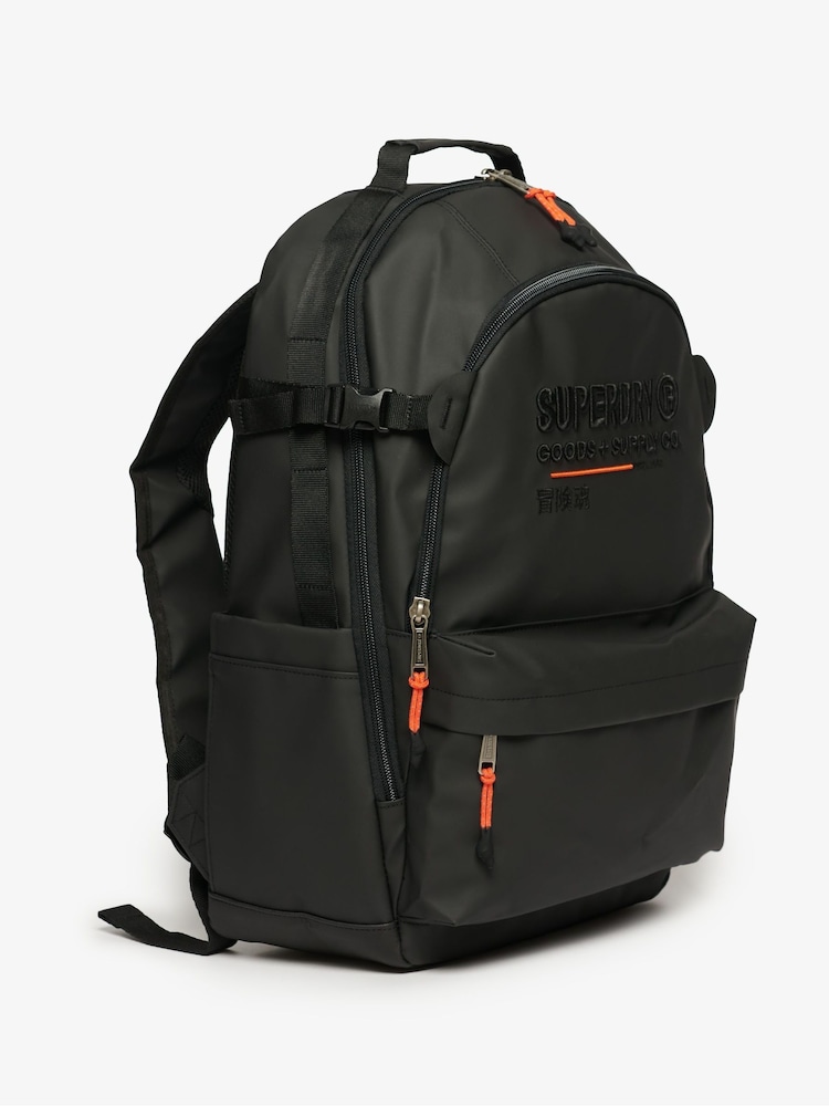 Superdry Black 100% Cotton Tarp Utility Backpack - Image 6 of 8