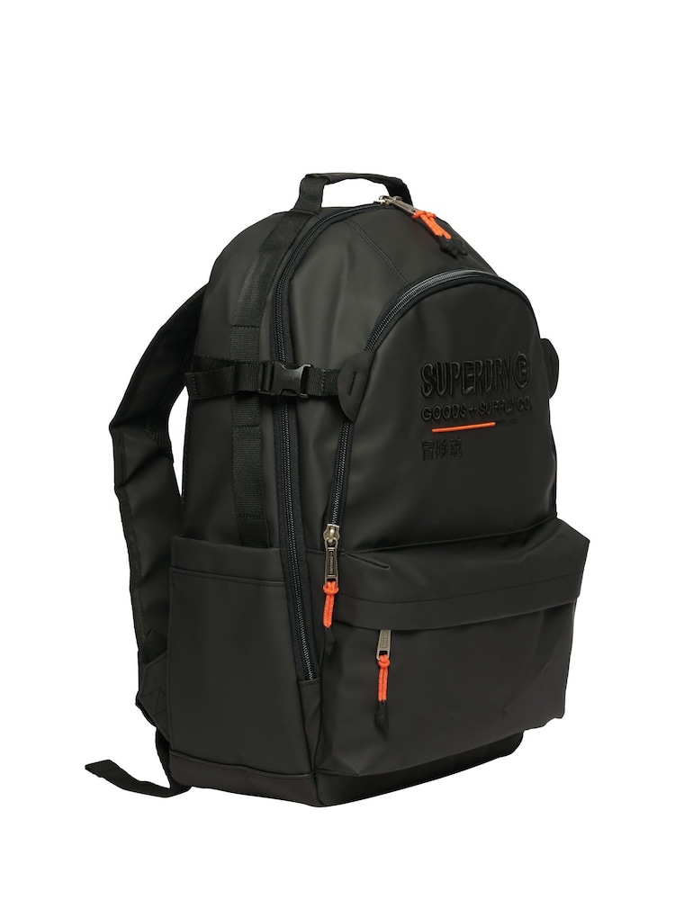 Superdry Black 100% Cotton Tarp Utility Backpack - Image 7 of 8