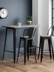 Julian Bowen Brown Set of 2 Grafton Metal Bar Stools - Image 1 of 5