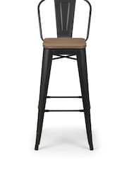 Julian Bowen Brown Set of 2 Grafton Metal Bar Stools - Image 2 of 5
