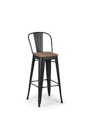 Julian Bowen Brown Set of 2 Grafton Metal Bar Stools - Image 3 of 5