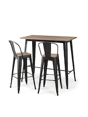 Julian Bowen Brown Set of 2 Grafton Metal Bar Stools - Image 4 of 5