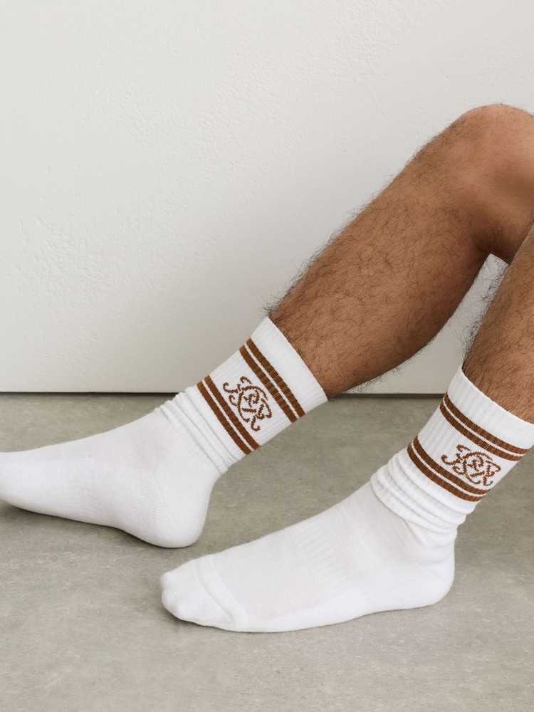 Maurice Machine Buy Reiss White/Camel Brown Maurice Monogram Cotton-Blend Rib Sport ...