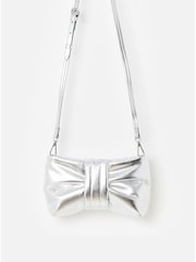 Oliver Bonas Tina Metallic Bow Clutch Bag - រូបភាព 2 នៃ 7
