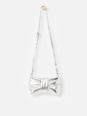 Oliver Bonas Tina Metallic Bow Clutch Bag - រូបភាព 3 នៃ 7