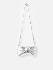 Oliver Bonas Tina Metallic Bow Clutch Bag - រូបភាព 4 នៃ 7