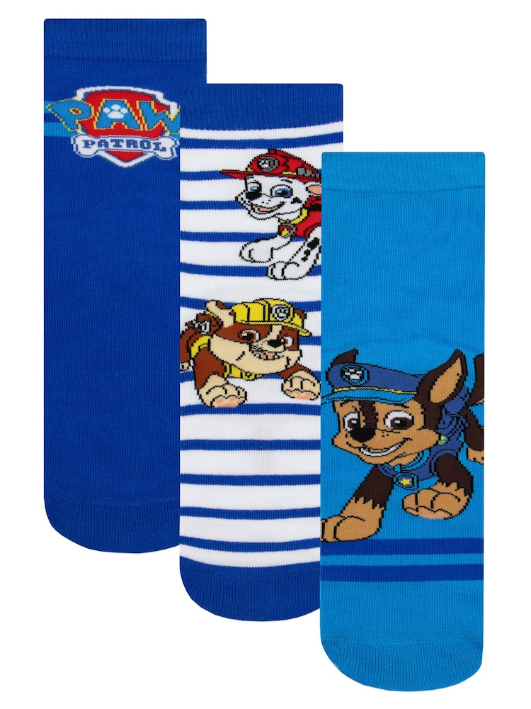 Character Blue PAW Patrol Chase Marshall And Rubble Socks 3 Pack - Image 1 of 4