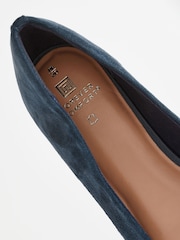 Navy Forever Comfort® Leather Square Toe Bow Ballerinas - Image 6 of 6