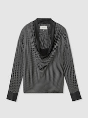 Reiss Diana Silk Polka-Dot Cowl-Neck Blouse - სურათი 2 7-დან