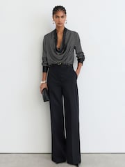 Reiss Diana Silk Polka-Dot Cowl-Neck Blouse - სურათი 3 7-დან