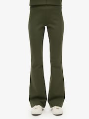 Superdry Army Khaki Sport Tech LR Flare Trousers - Image 1 of 4