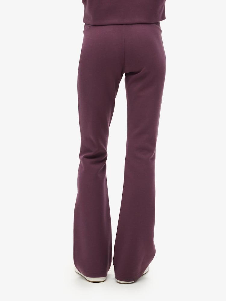Superdry Smoky Aubergine Purple Sport Tech LR Flare Trousers - Image 2 of 4