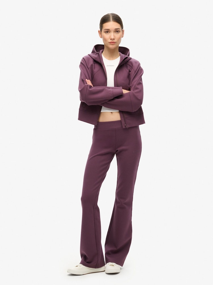 Rokerig auberginepaars - Superdry sport Tech recht toelopende broek - Image 3 of 4