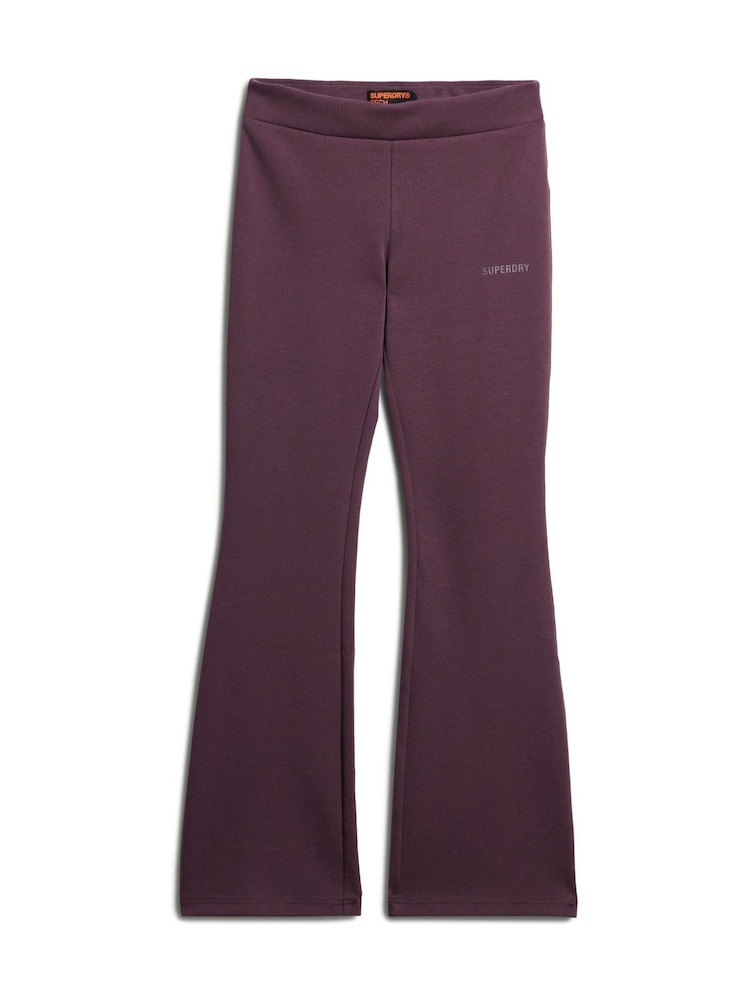 Superdry Smoky Aubergine Purple Sport Tech LR Flare Trousers - Image 4 of 4