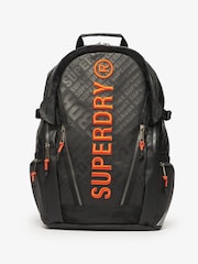 Superdry Black AOP 100% Cotton Tarp Rucksack - Image 1 of 7