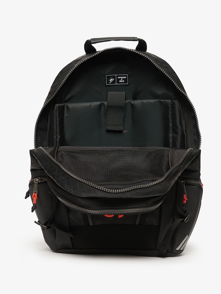 Superdry Black AOP 100% Cotton Tarp Rucksack - Image 3 of 7