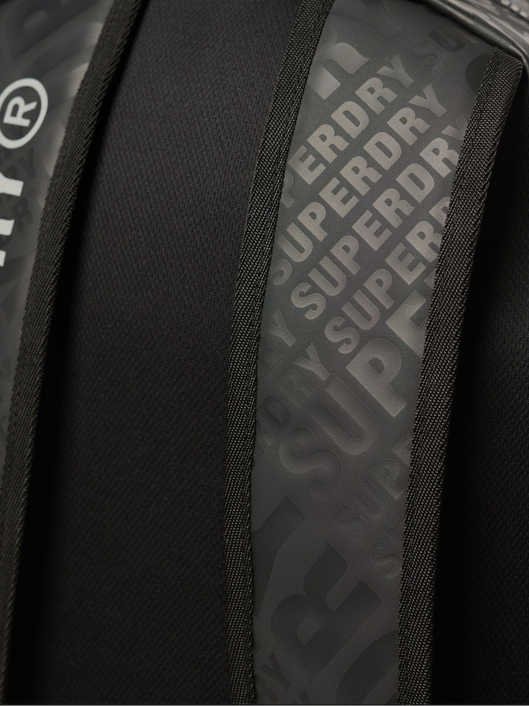 Superdry Black AOP 100% Cotton Tarp Rucksack - Image 7 of 7