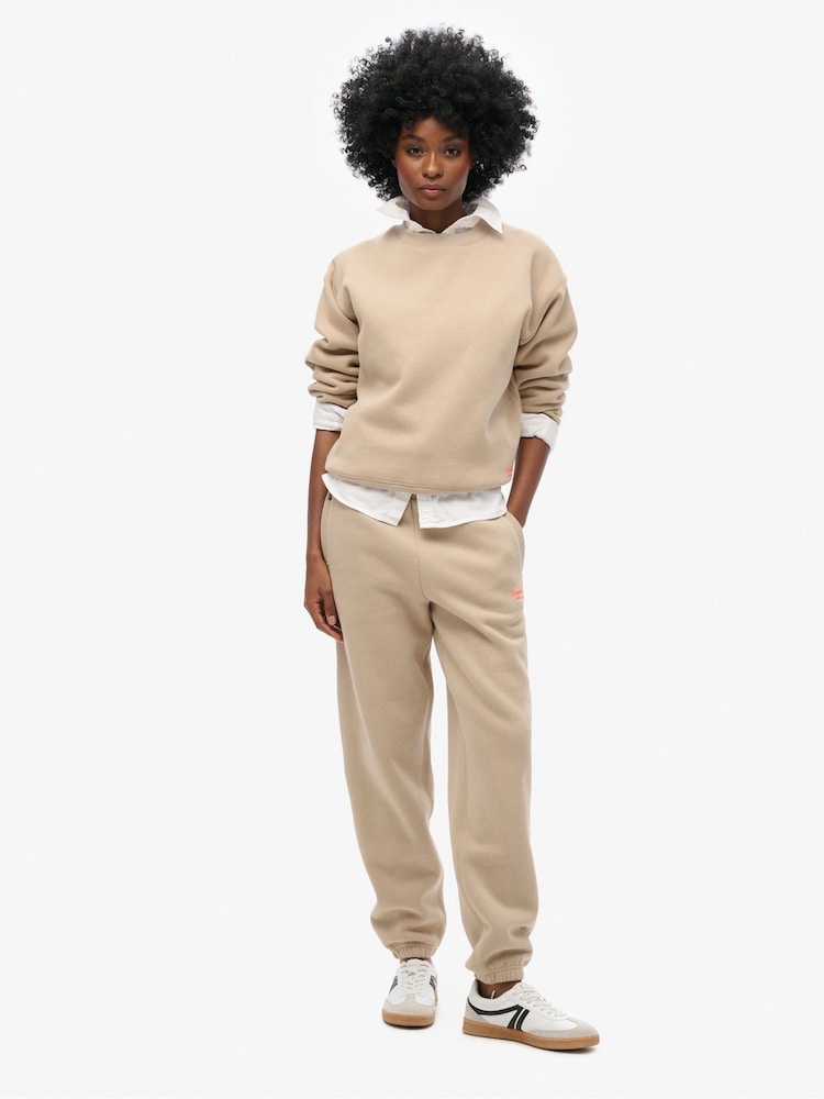 Superdry Cobblestone Grey Essential Logo Joggers - Image 1 of 5