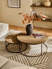 Mid Natural Arches Mango Effect Coffee Table - Image 2 of 9