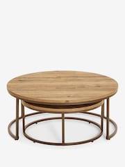 Mid Natural Arches Mango Effect Coffee Table - Image 6 of 9