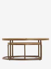 Mid Natural Arches Mango Effect Coffee Table - Image 8 of 9