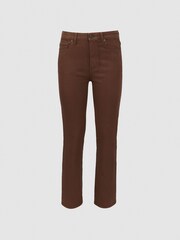 Reiss Cognac Luxe Cindy Paige Mid Rise Cropped Jeans - Image 2 of 5