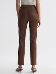 Reiss Cognac Luxe Cindy Paige Mid Rise Cropped Jeans - Image 4 of 5