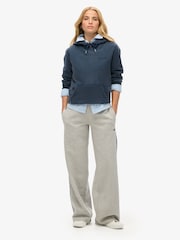 Superdry Lightning Grey Gindle Essential Logo Straight Trousers - Image 1 of 5