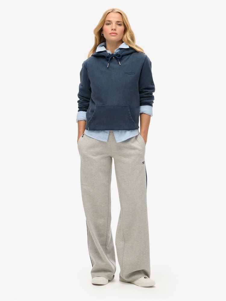 Superdry Lightning Grey Gindle Essential Logo Straight Trousers - Image 1 of 5