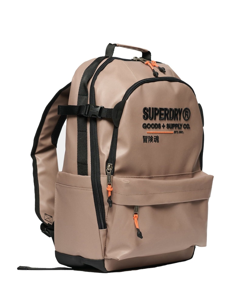 Superdry Moon Rock Beige 100% Cotton Tarp Utility Backpack - Image 3 of 6
