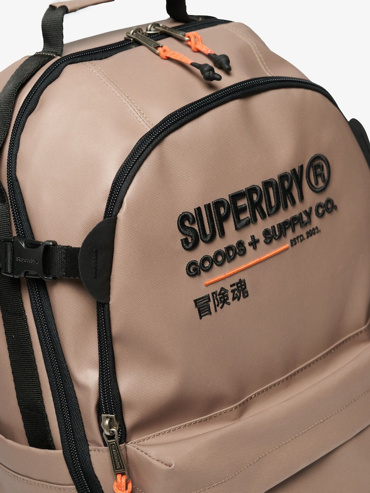 Superdry Moon Rock Beige 100% Cotton Tarp Utility Backpack - Image 4 of 6