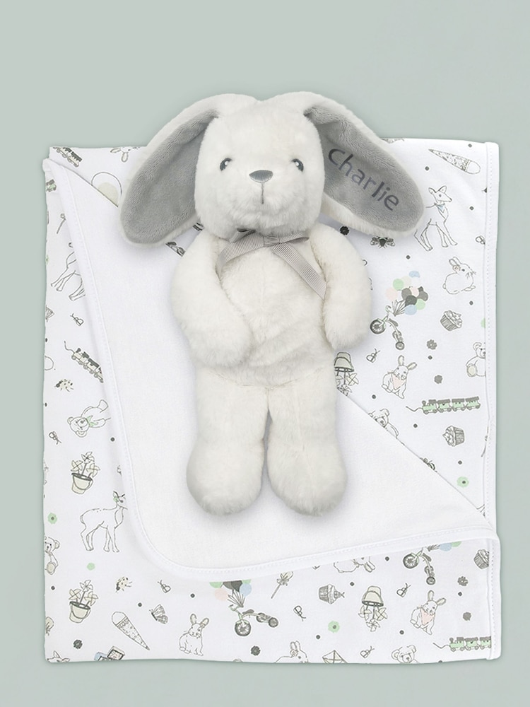 Babyblooms Personalised Bunny With Snuggle Wrap Gift - Image 1 of 8