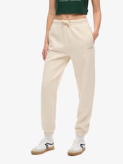 Superdry Light Oat Marl Essential Logo Cuff Joggers - Image 1 of 6