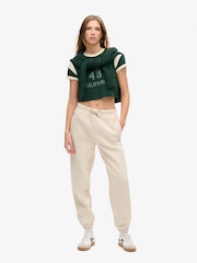 Superdry Light Oat Marl Essential Logo Cuff Joggers - Image 3 of 6
