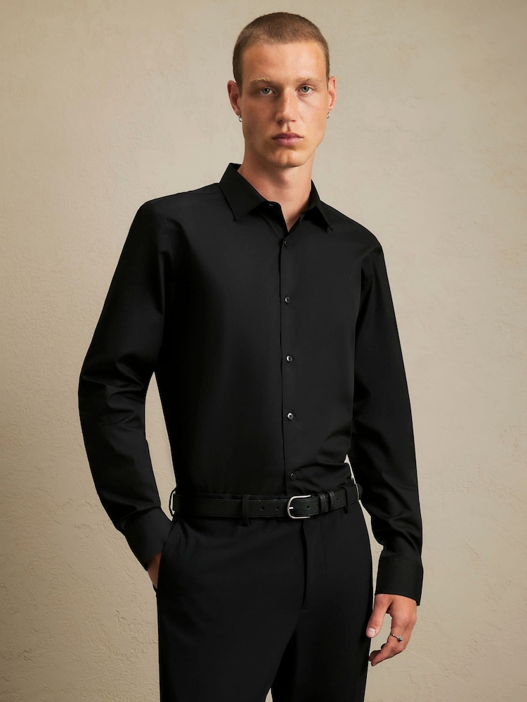 River Island Black Slim Fit Shirt - Image 1 of 4