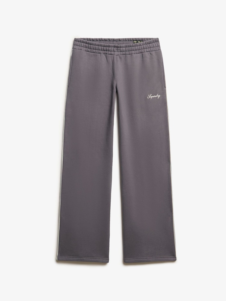 Superdry Rock Dark Grey 100% Cotton Country Club Straight Joggers - Image 4 of 5