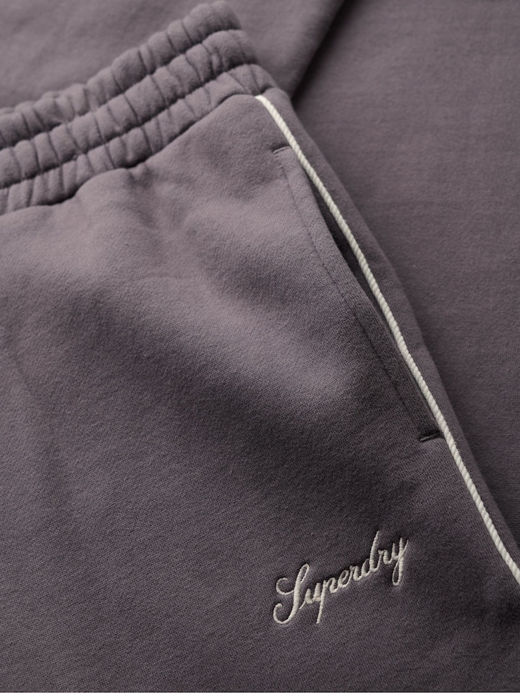 Superdry Rock Dark Grey 100% Cotton Country Club Straight Joggers - Image 5 of 5