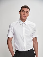 White Regular Fit Short Sleeve Shirts 2 Pack - Image 1 of 5