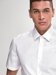 White Regular Fit Short Sleeve Shirts 2 Pack - Image 3 of 5