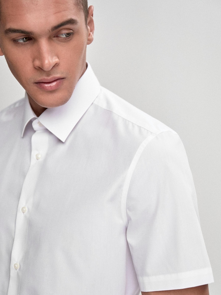 White Regular Fit Short Sleeve Shirts 2 Pack - Image 5 of 5