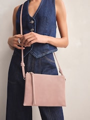 Pink Leather Cross-Body Bag - Image 3 of 9