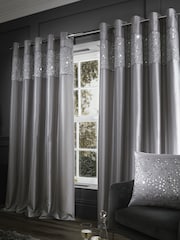 Cortinas forradas con ojales de lentejuelas Glitzy de Catherine Lansfield - Imagen 2 de 5