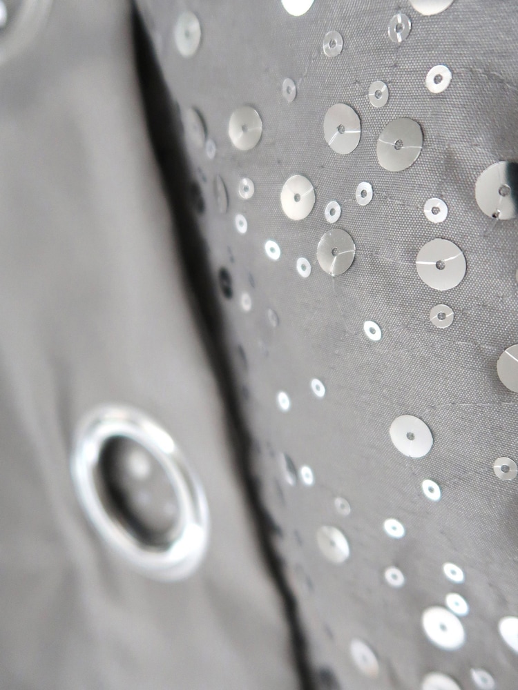 Catherine Lansfield Glitzy Sequin Eyelet Lined Curtains - Image 3 of 5