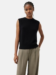 Jigsaw Black Cashmere Crew Neck Tank - Image 1 of 7