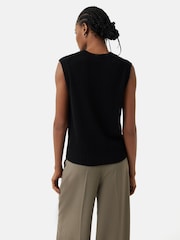 Jigsaw Black Cashmere Crew Neck Tank - Image 2 of 7