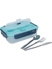 BUILT Blue Retro Bento Box With Utensils - Image 1 of 2