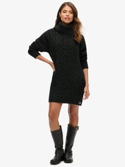 Superdry Black Twist Rollneck Cable Jumper Dress - Image 2 of 5