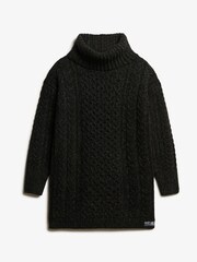 Superdry Black Twist Rollneck Cable Jumper Dress - Image 4 of 5