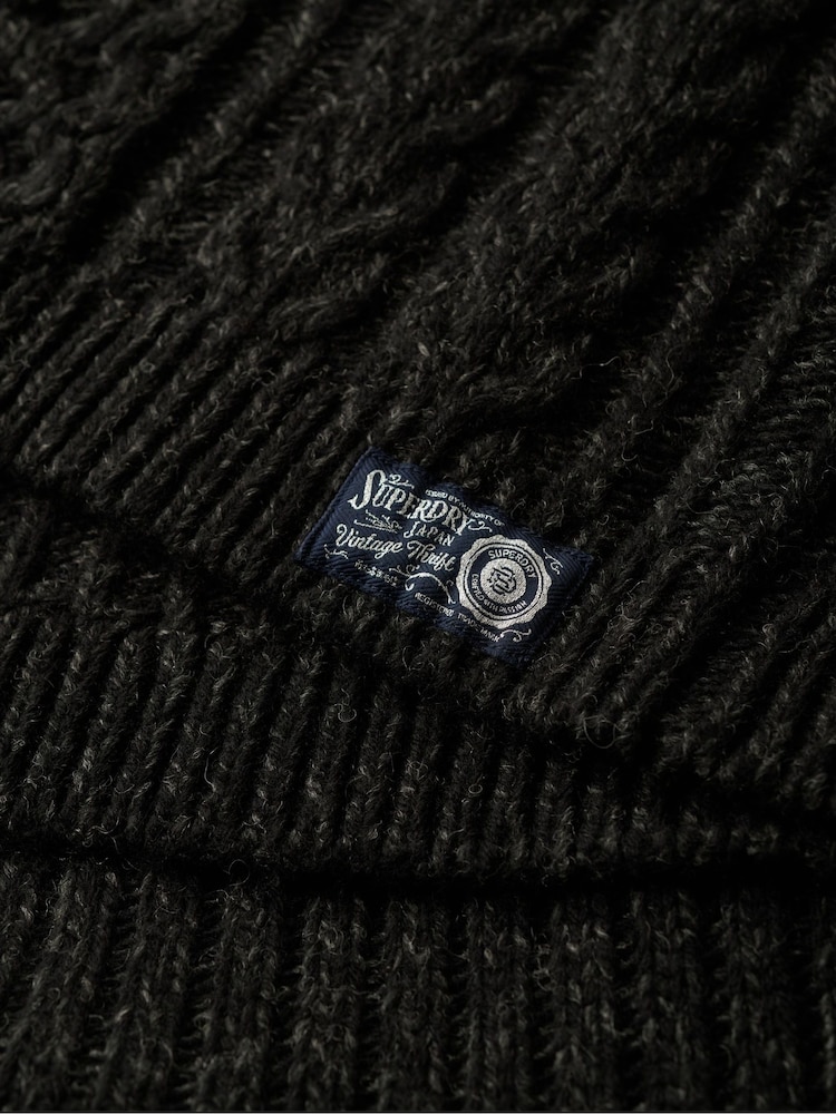 Superdry Black Twist Rollneck Cable Jumper Dress - Image 5 of 5